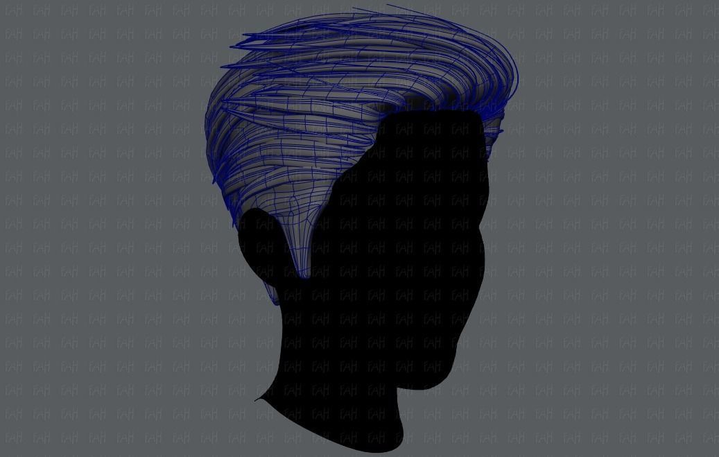 3D Hair style for Man V01 3D model_17