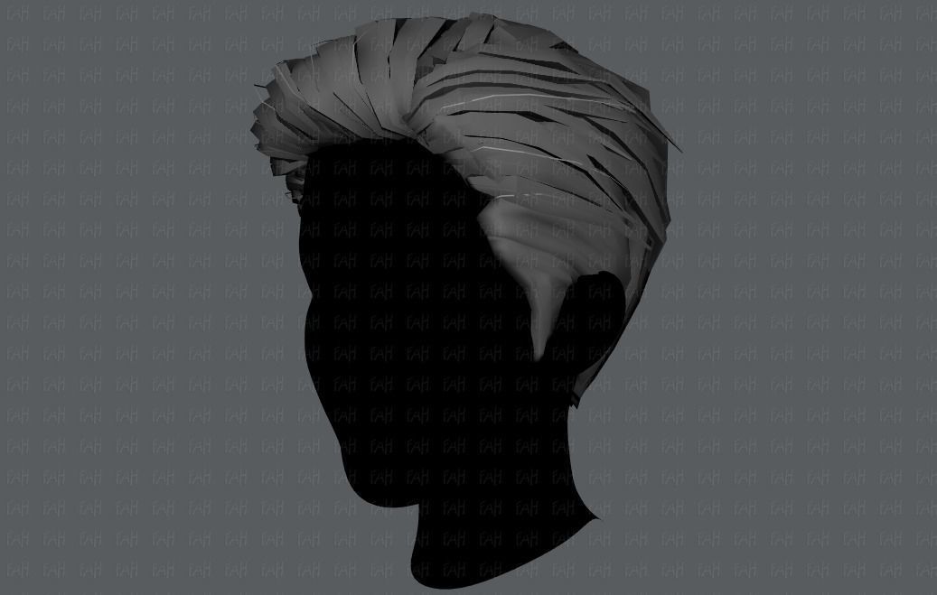 3D Hair style for Man V01 3D model_19