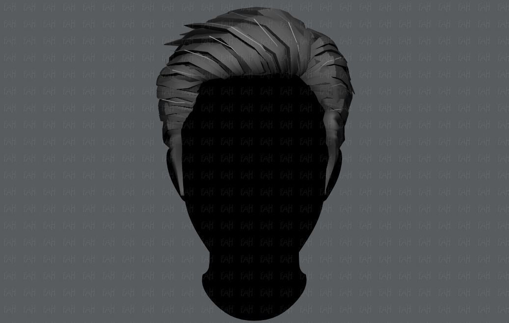 3D Hair style for Man V01 3D model_18