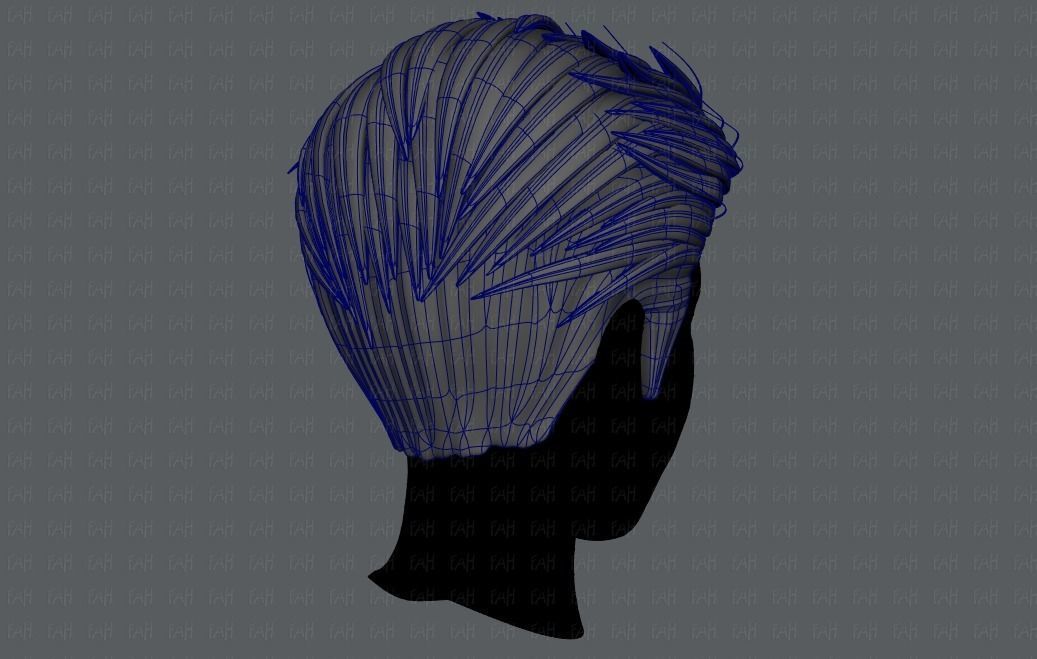 3D Hair style for Man V01 3D model_15
