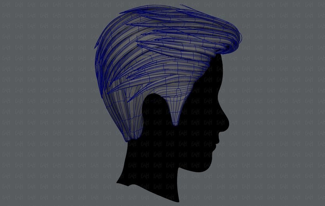 3D Hair style for Man V01 3D model_16