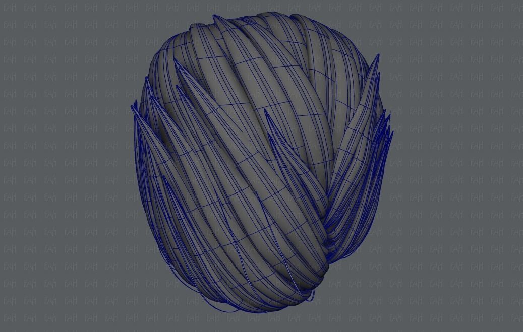 3D Hair style for Man V01 3D model_35