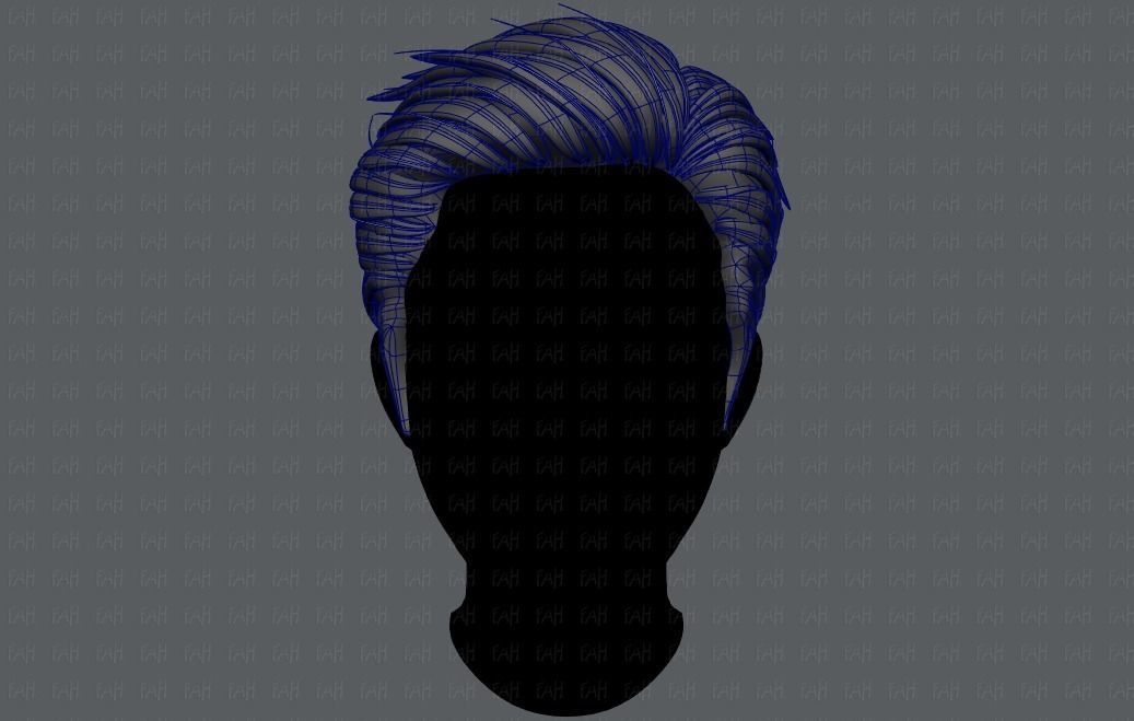 3D Hair style for Man V01 3D model_10