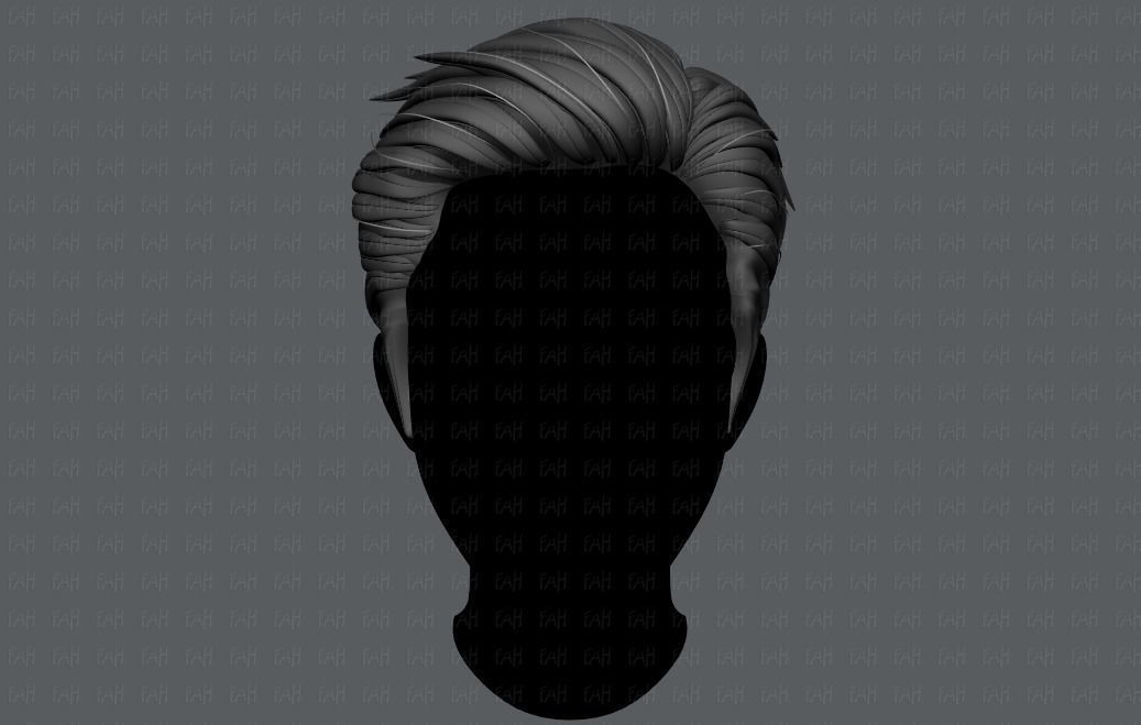 3D Hair style for Man V01 3D model_2