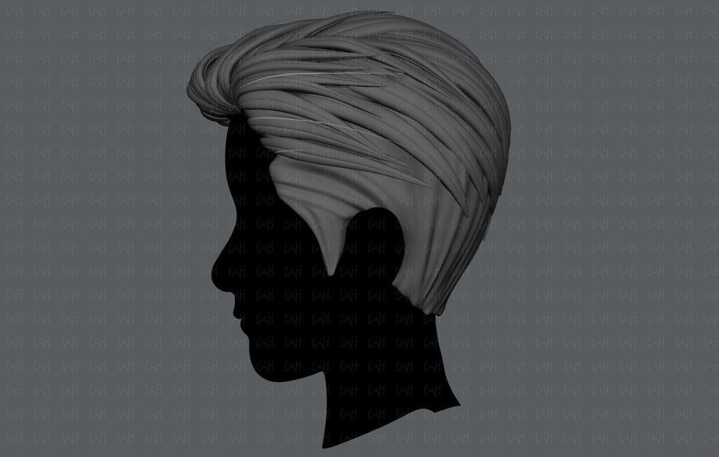 3D Hair style for Man V01 3D model_4