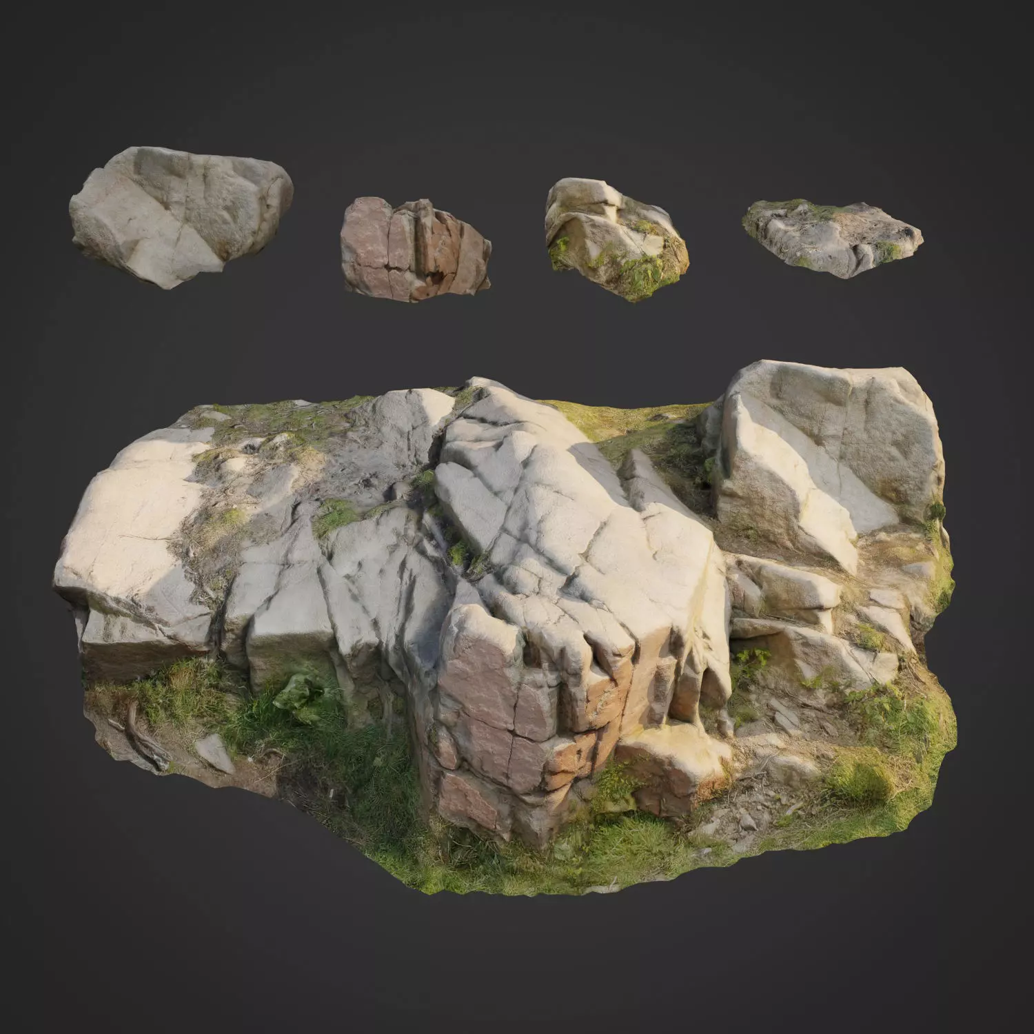 3d scanned nature stone 011 3D model_0