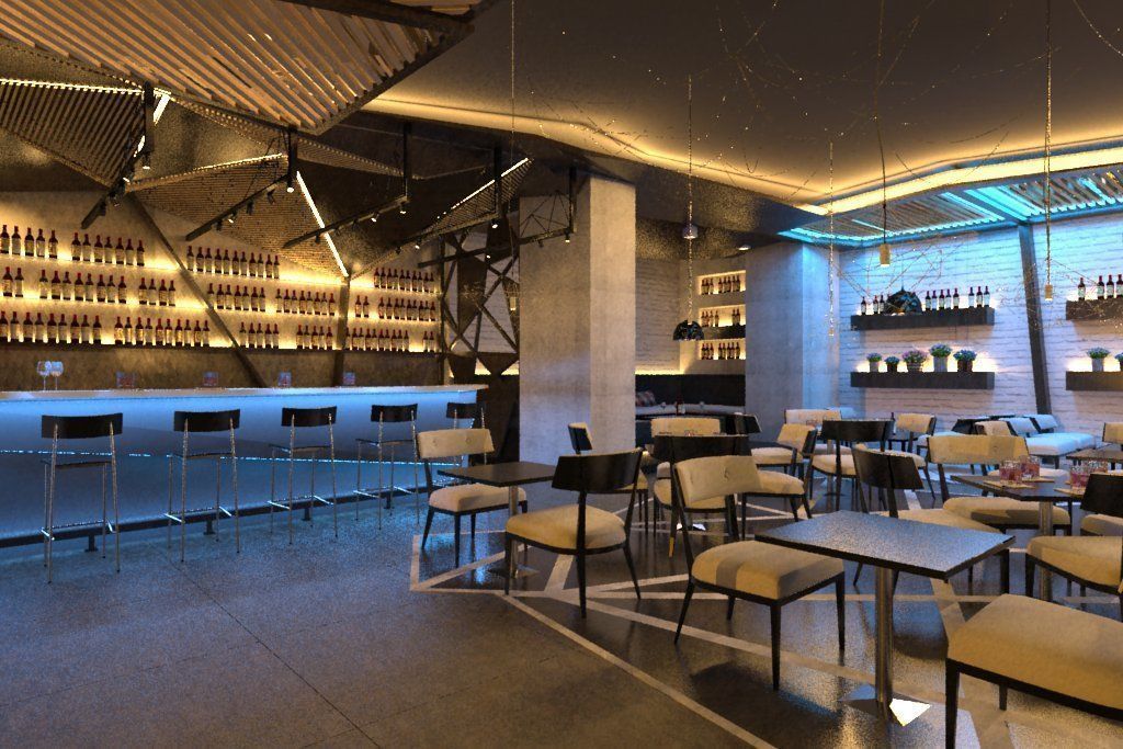 Restaurant Interior 3D model_2