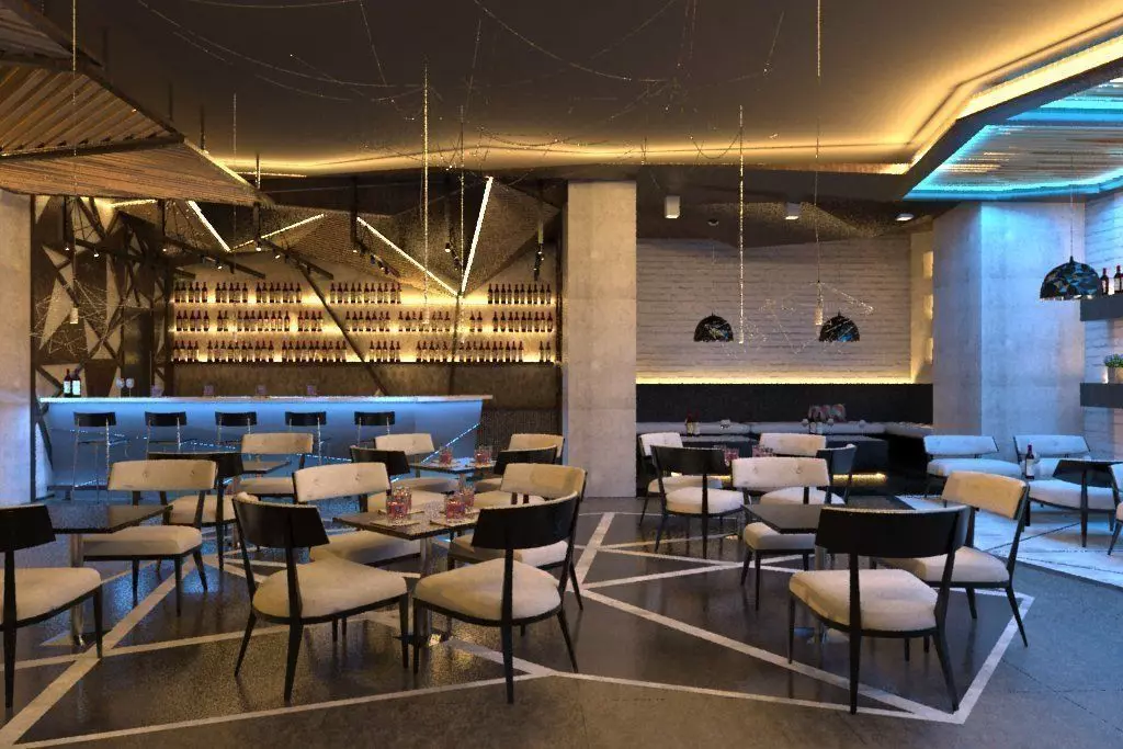 Restaurant Interior 3D model_0