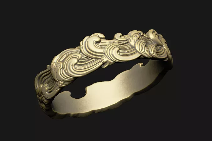 ornate-wave-band 3d-jewelry-cad-file unisex-wave-ring