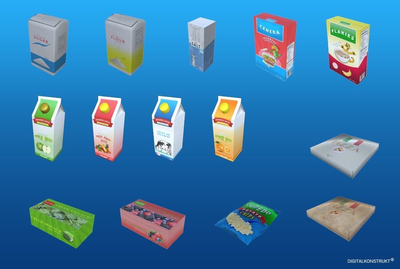 Food And Drink Package Low-poly 3D model_8