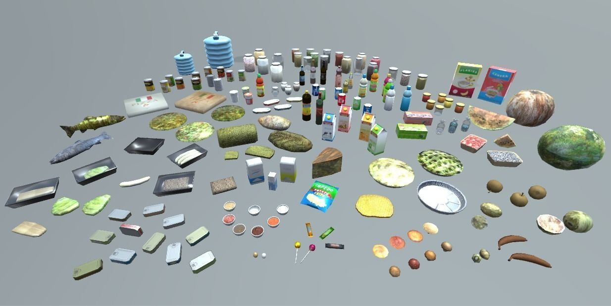 Food And Drink Package Low-poly 3D model_1