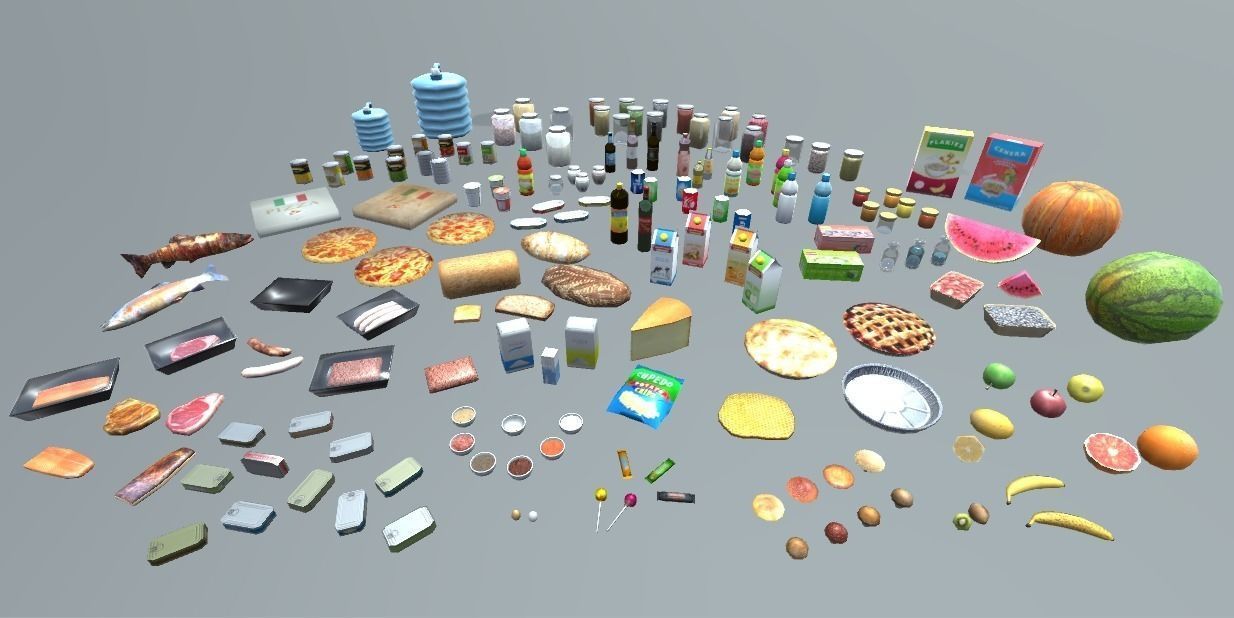 Food And Drink Package Low-poly 3D model_0