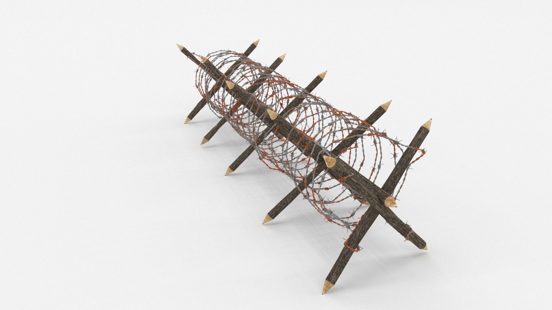 Barb Wire Obstacle 3D model_5