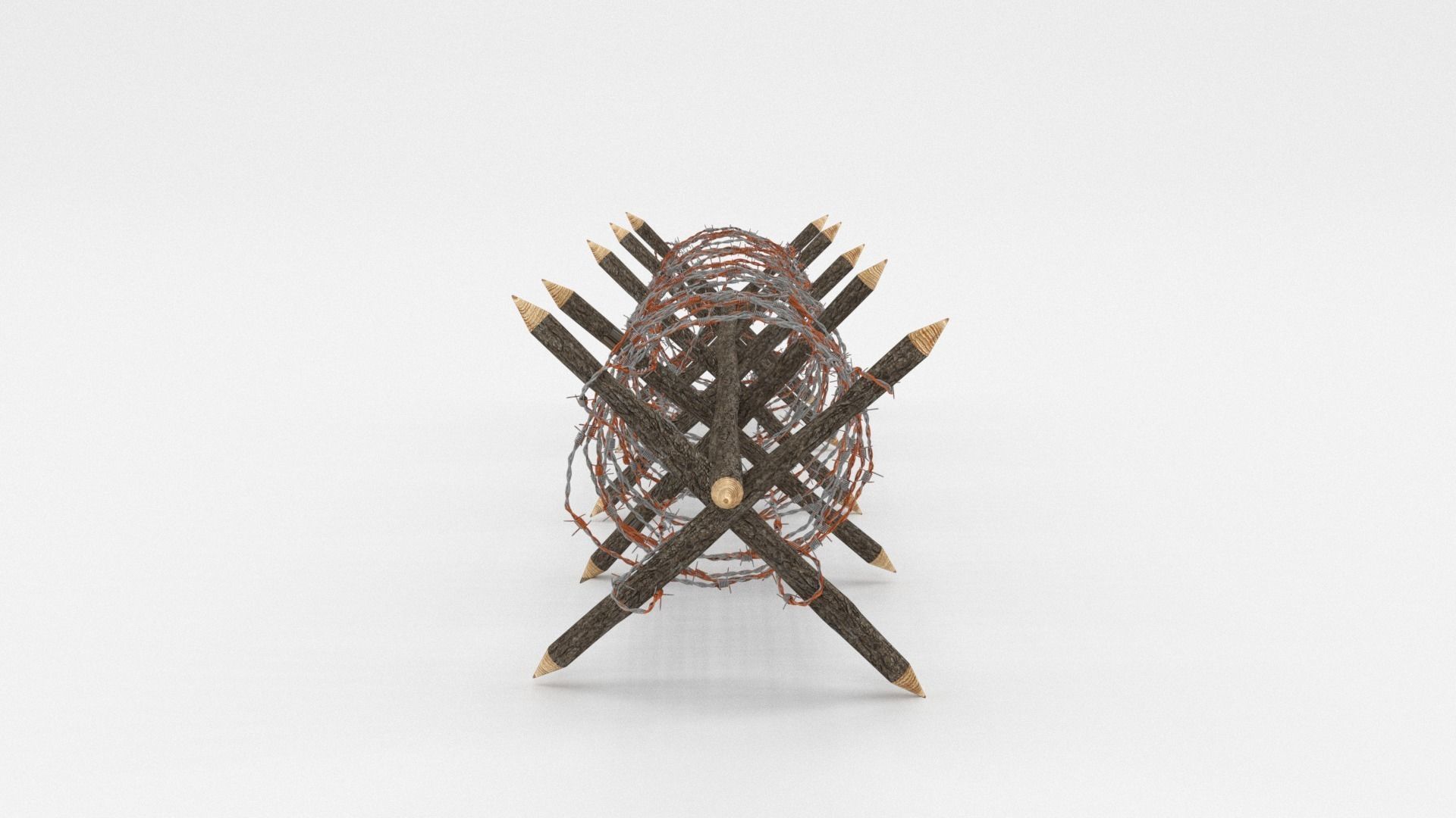 Barb Wire Obstacle 3D model_2