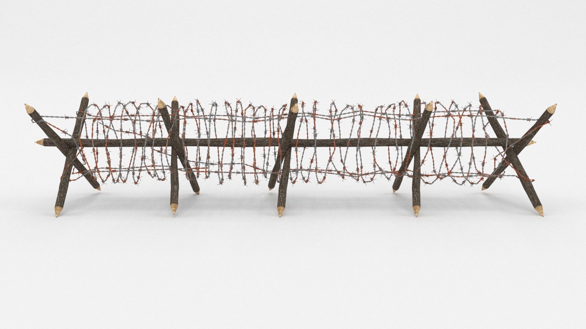 Barb Wire Obstacle 3D model_0