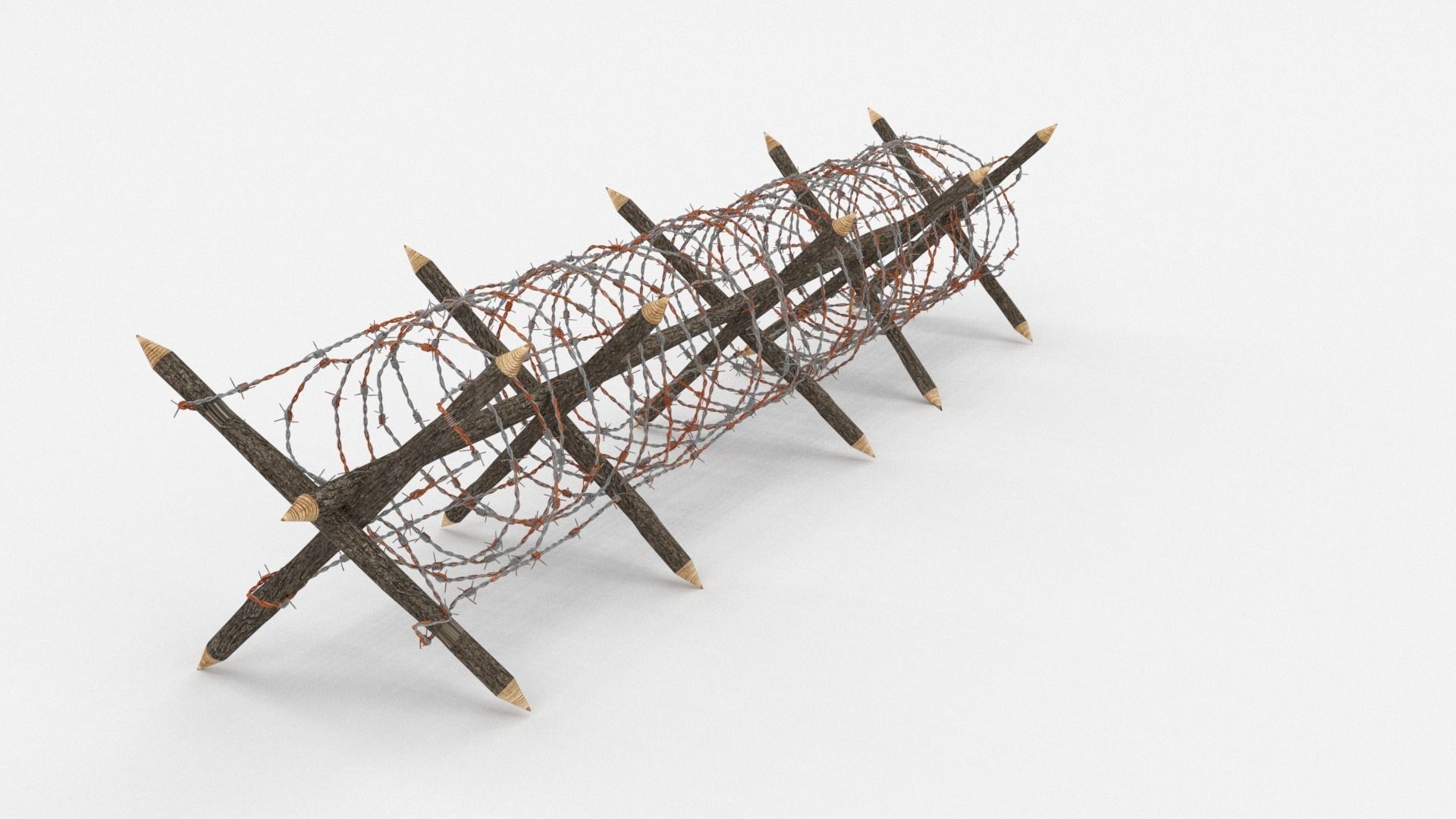 Barb Wire Obstacle 3D model_4