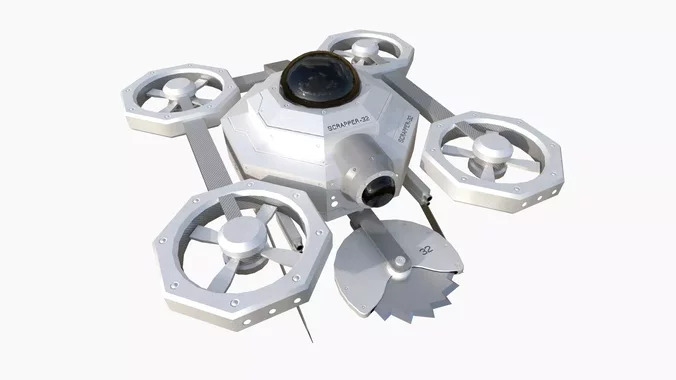 SciFi Military Drone I05 Steel - War Vehicle Fantasy