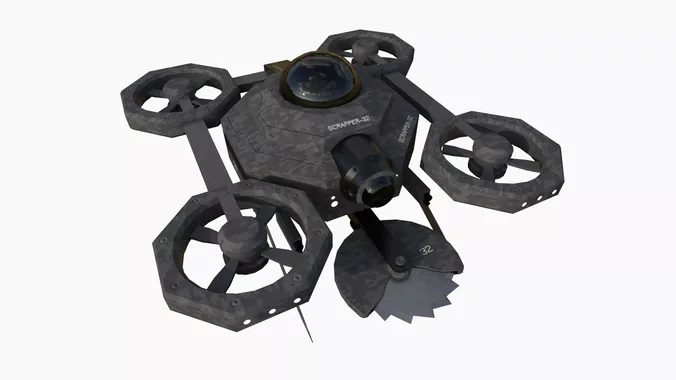 SciFi Military Drone I09 Black Camo - War Vehicle Fantasy