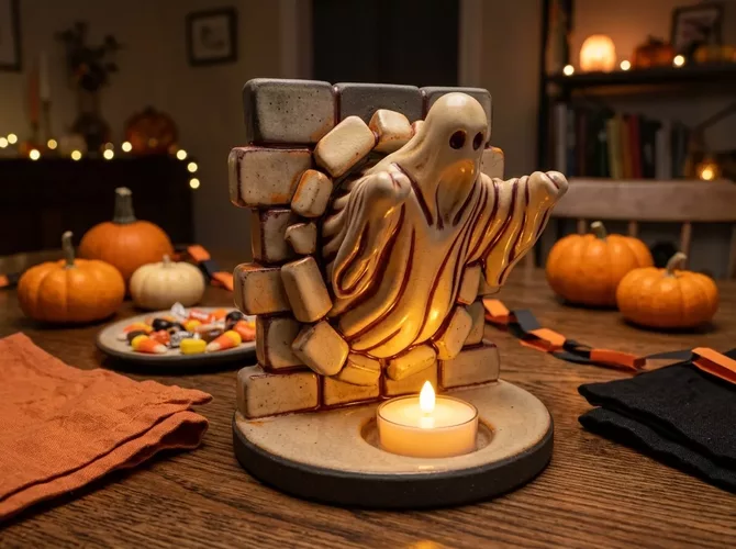 Halloween Ghost Candle Holder STL Spooky Tealight