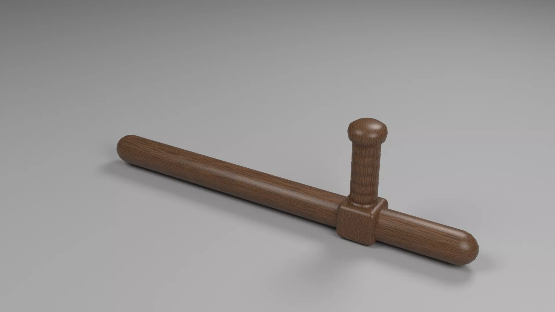 Brown Wooden Martial Arts Tonfa Low-poly 3D model