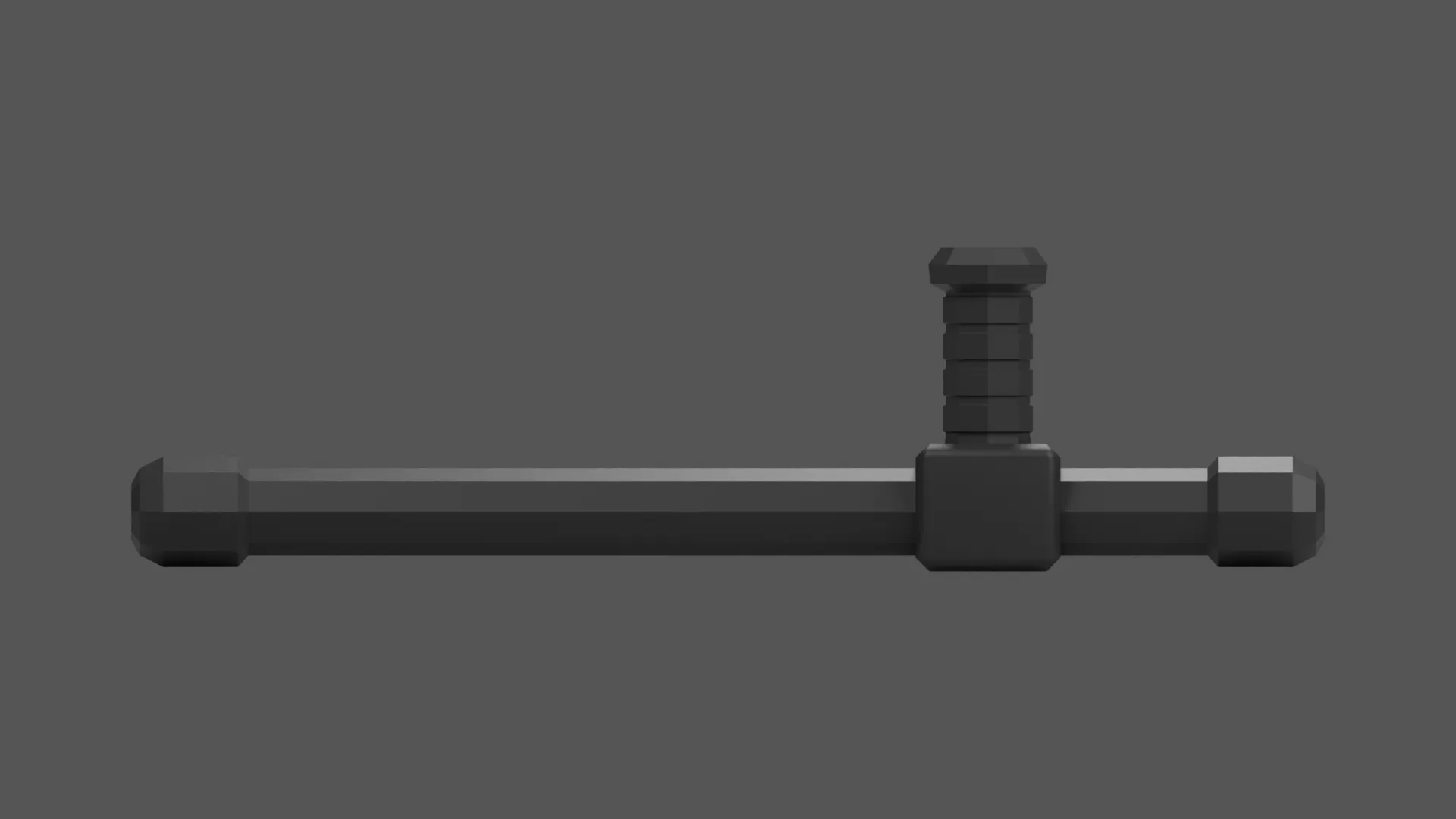 Angular Security Baton with Ribbed Grip Low-poly 3D model