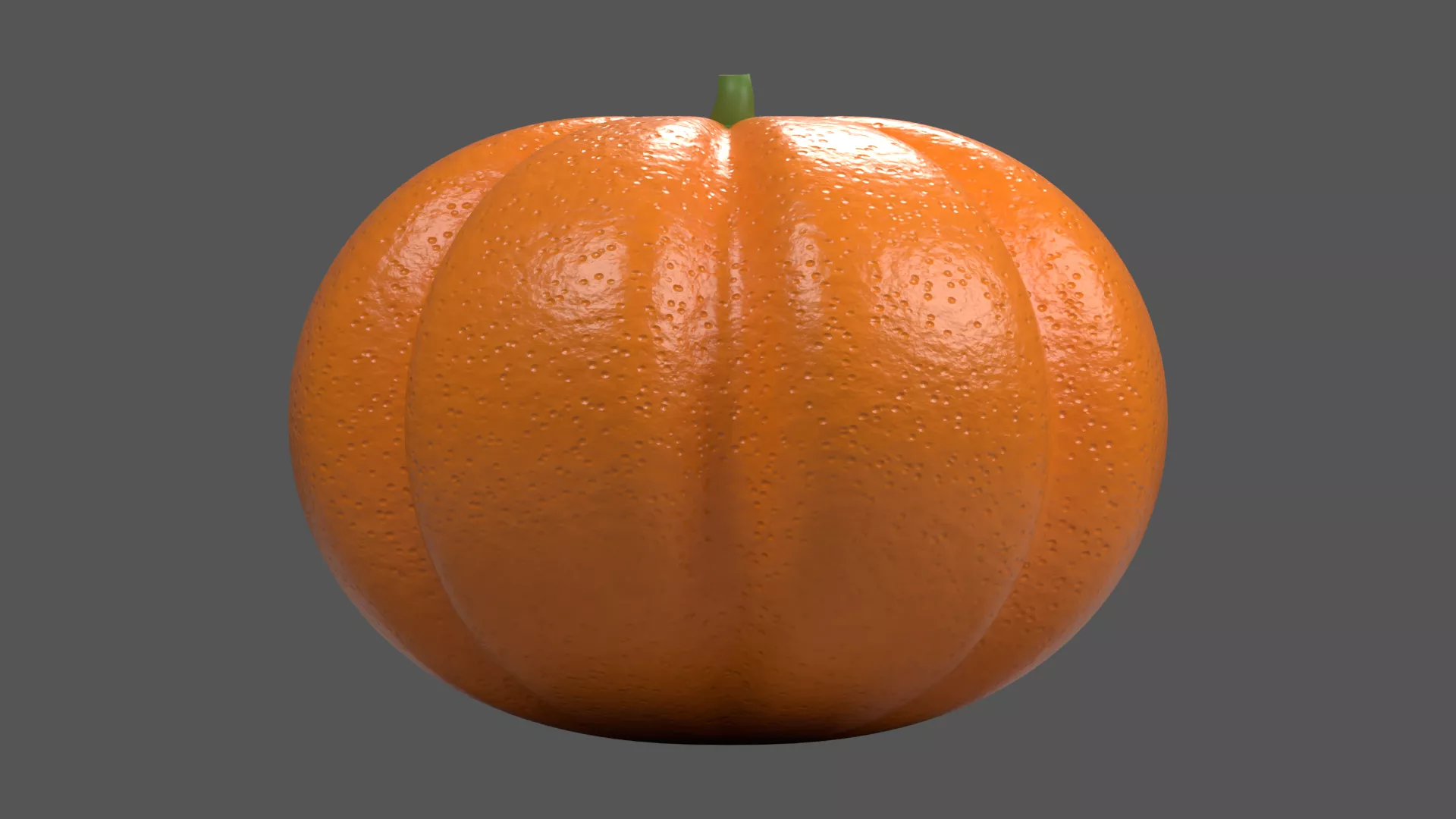 Ribbed Orange Citrus with Short Stem Low-poly 3D model