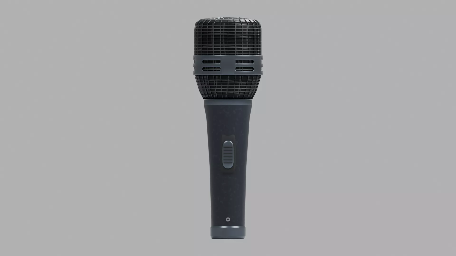 Black Stage Microphone with Blue Trim Low-poly 3D model