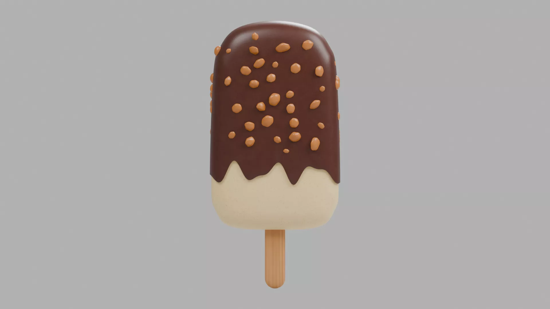 Vanilla Ice Pop with Dipped Chocolate Top Low-poly 3D model