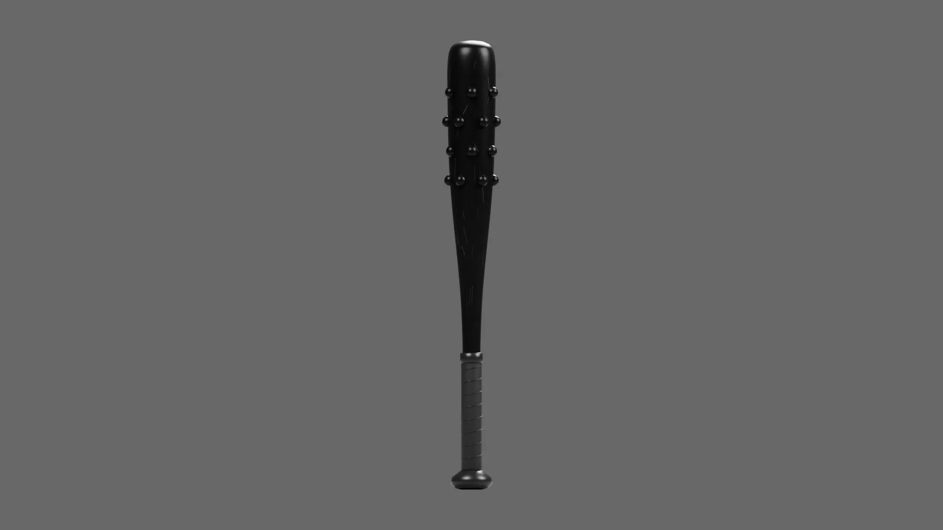 Black Baseball Bat with Raised Barrel Details Low-poly 3D model