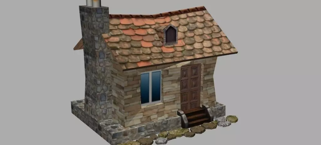 Cartoon house Free low-poly 3D model