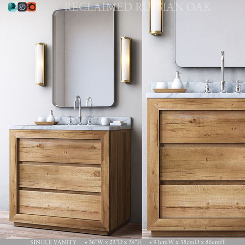 RH RECLAIMED RUSSIAN OAK SINGLE VANITY 3D model