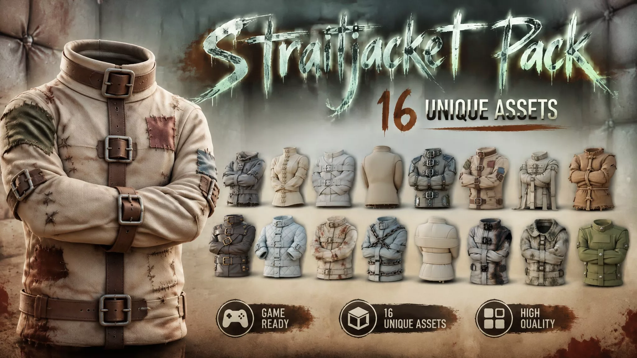 Straitjacket Pack Low-poly 3D model