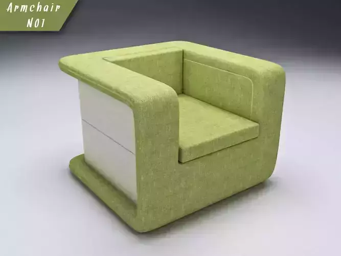 Armchair 01 - Low Poly 