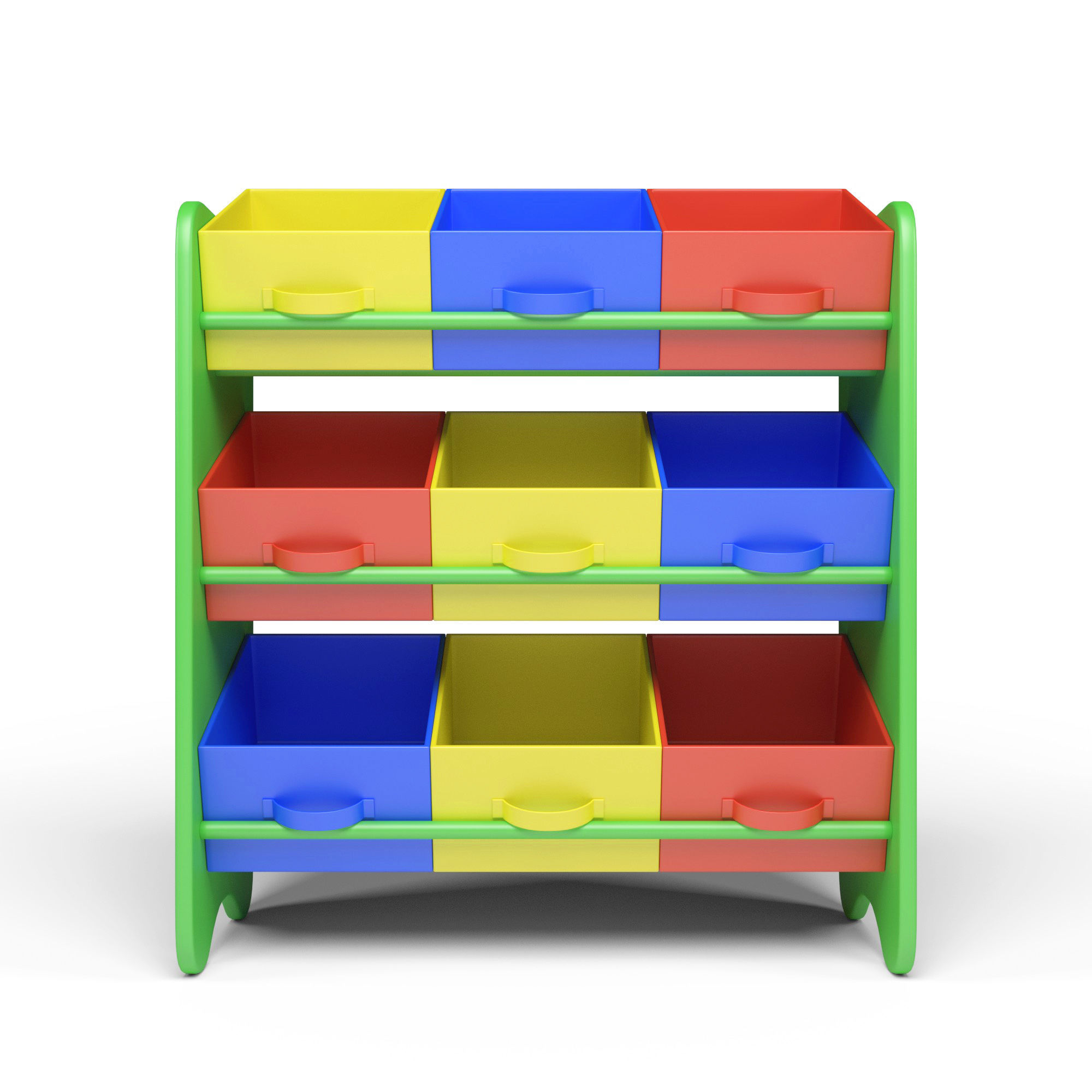 Kids Storage Box Shelf System -Boys 3D model_2