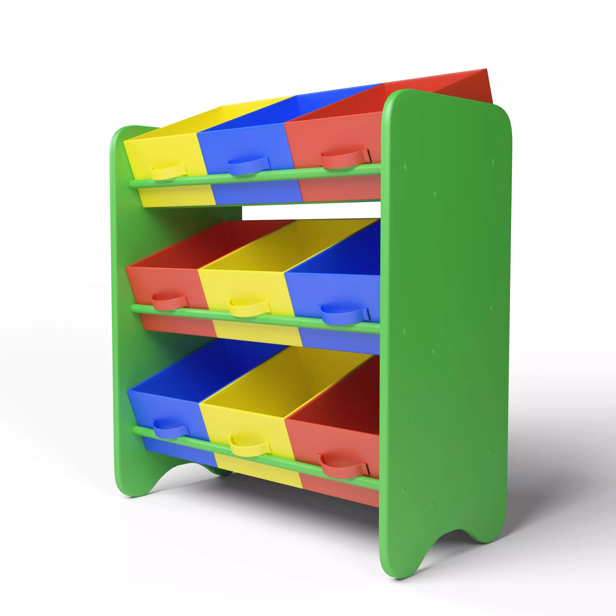 Kids Storage Box Shelf System -Boys 3D model_0