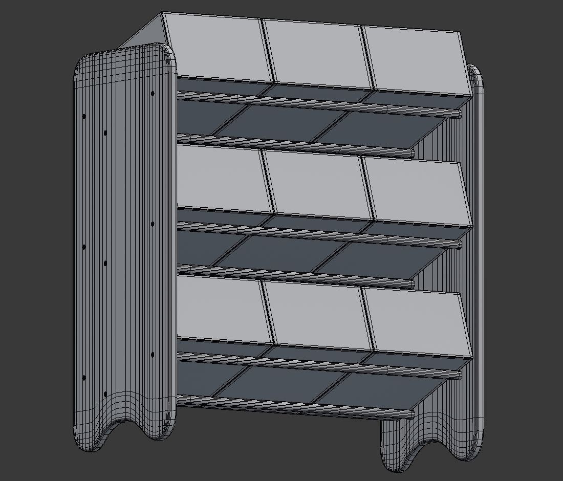 Kids Storage Box Shelf System -Boys 3D model_6