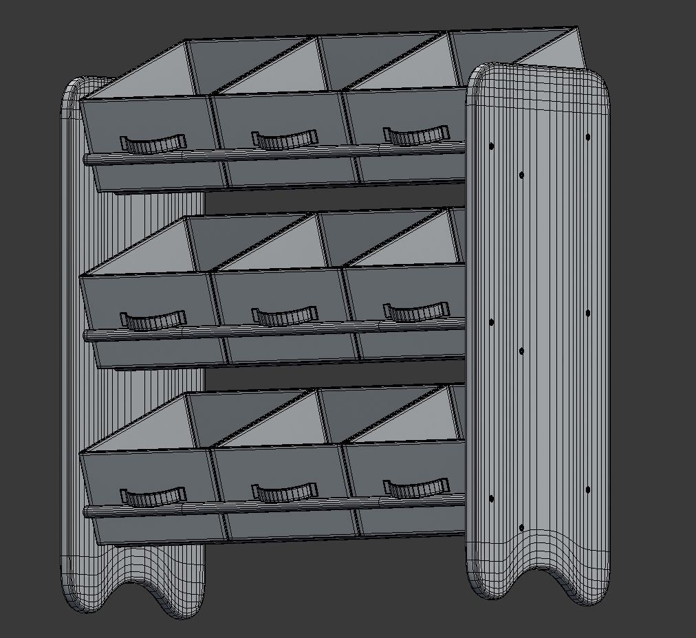 Kids Storage Box Shelf System -Boys 3D model_8
