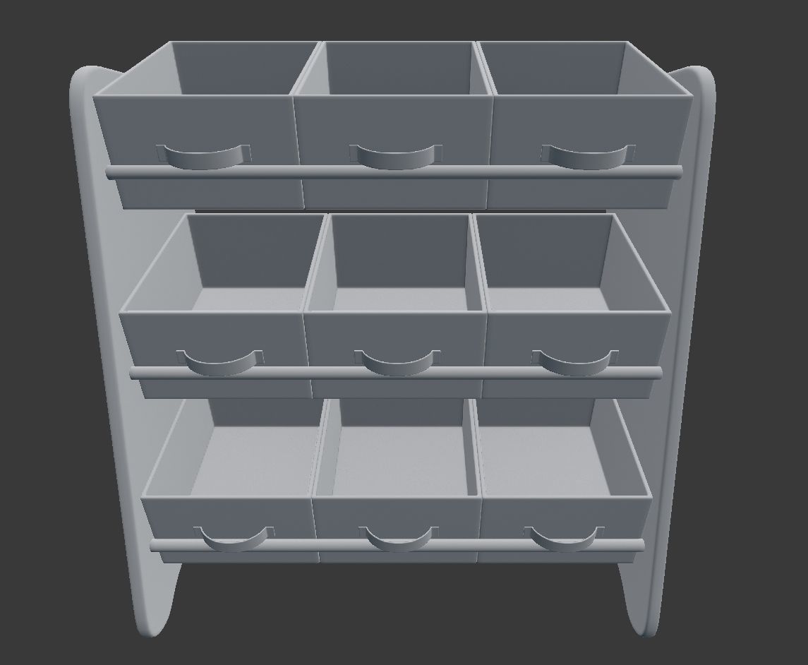 Kids Storage Box Shelf System -Boys 3D model_5