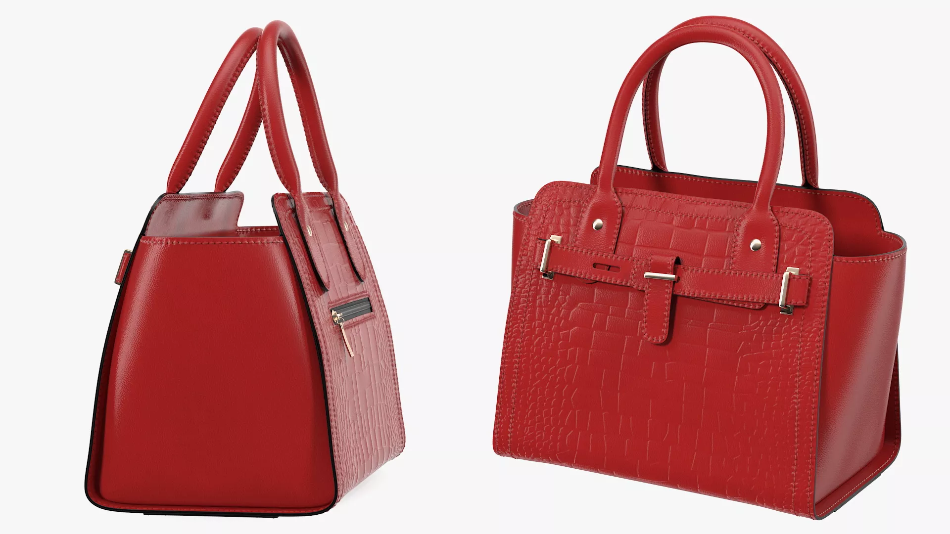 Alligator Women Handbag Red 3D model