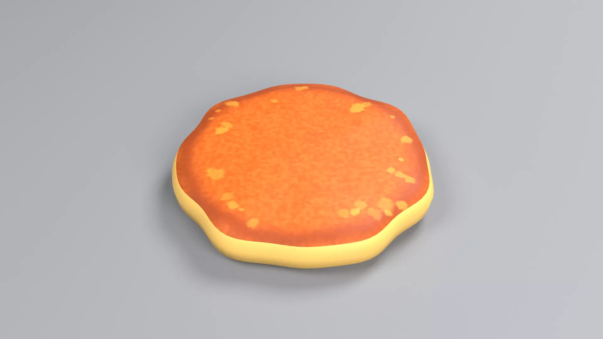 Golden Breakfast Pancake with Pale Rim Low-poly 3D model