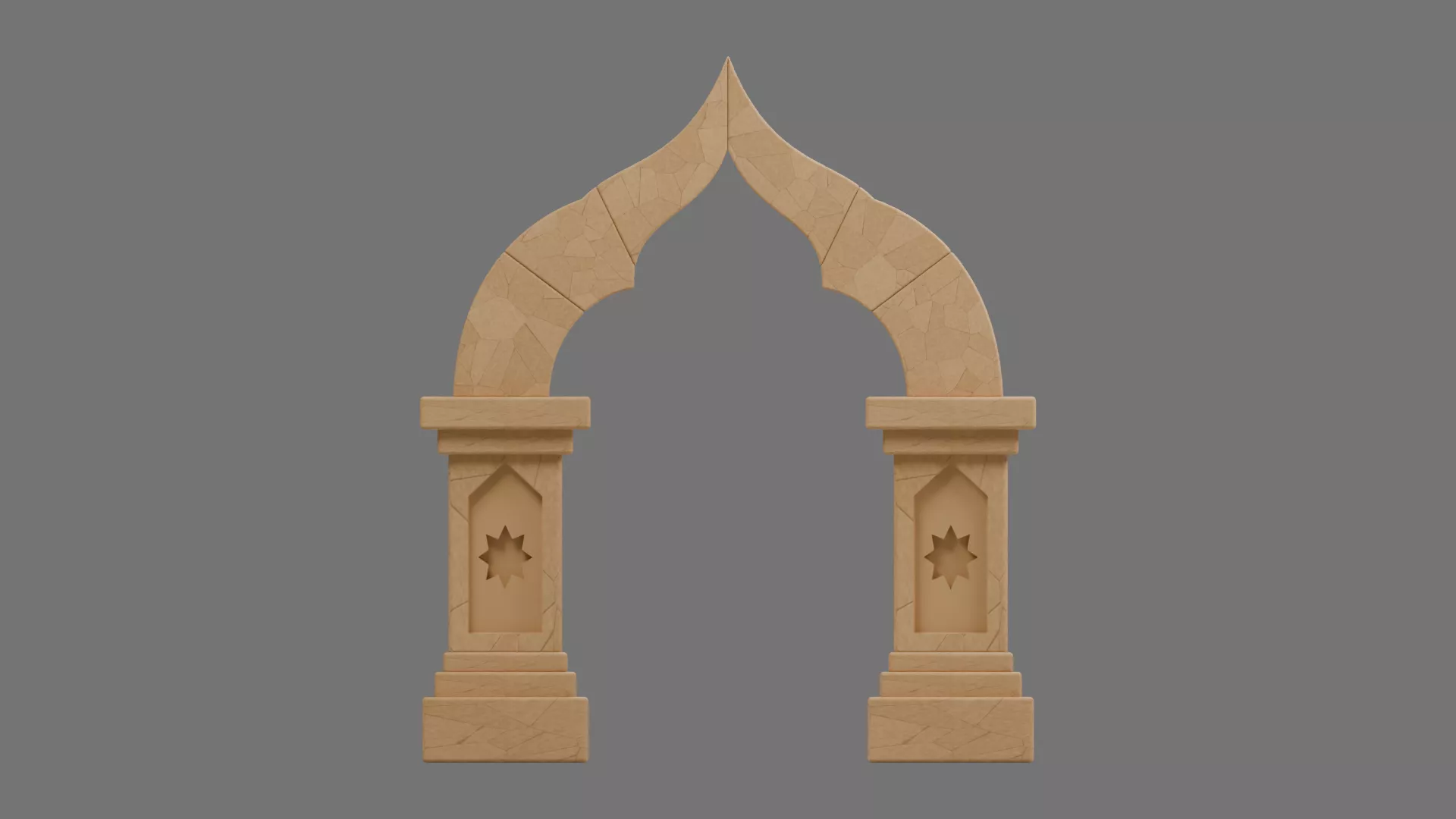 Pointed Desert Stone Gateway Low-poly 3D model