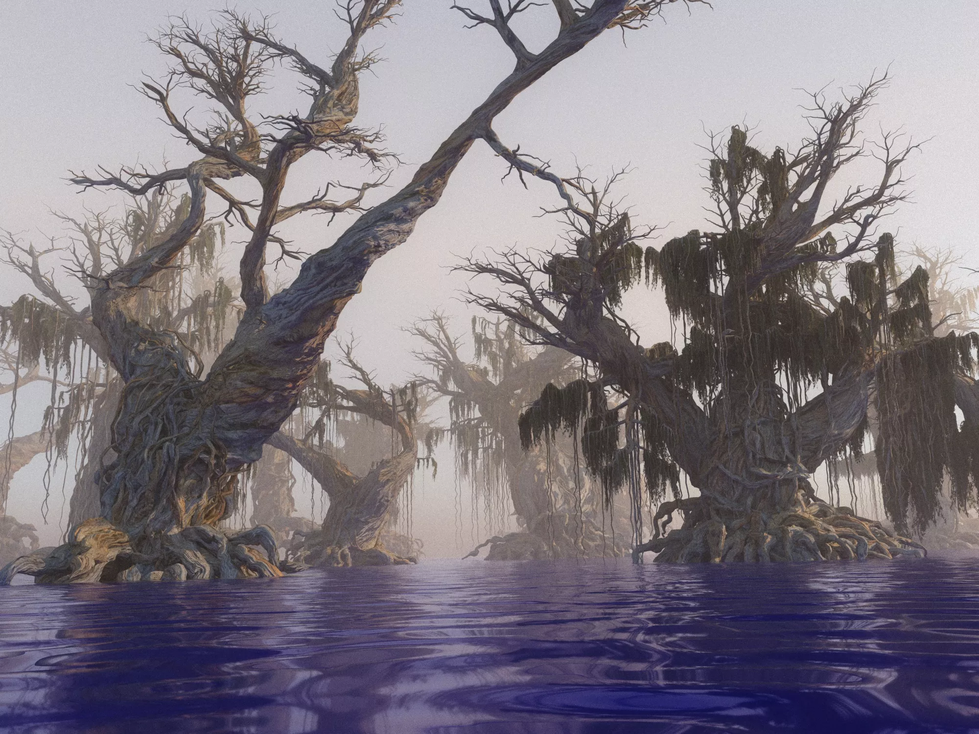 Spooky mangroves forest 2 Low-poly 3D model