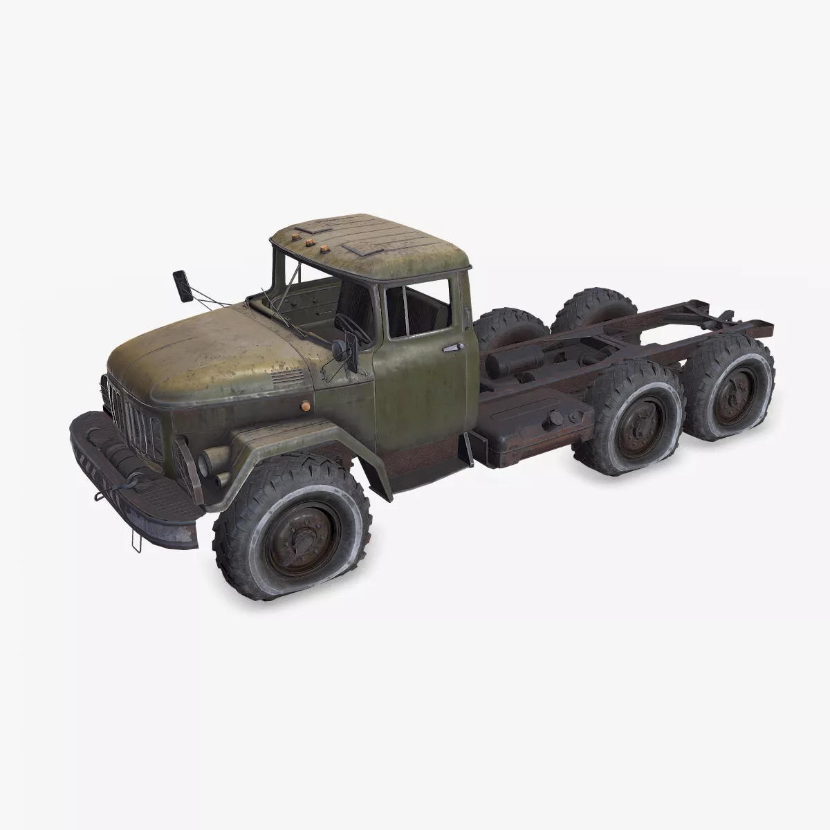 ZIL 131 Abandoned Soviet Military Truck Low-poly PBR Low-poly 3D model
