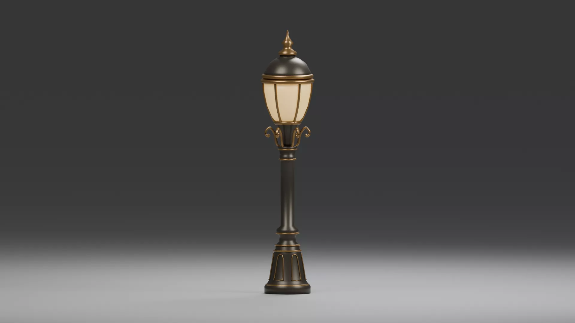 Ornate Bronze Outdoor Lamp Standard Low-poly 3D model