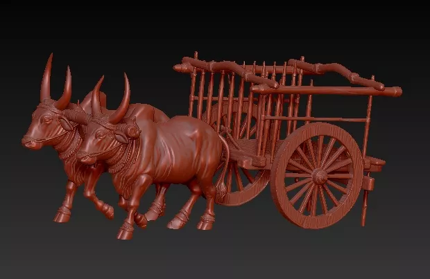 Bull Cart 3D print model