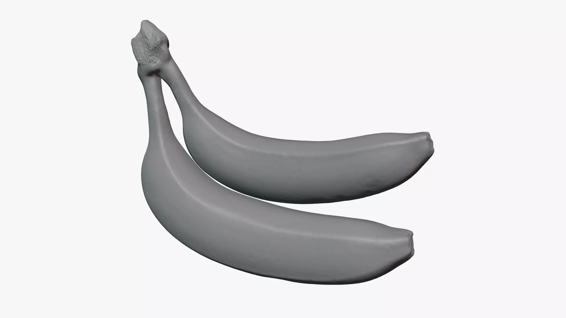 Two Fresh Yellow Bananas - For 3D Print 3D print model
