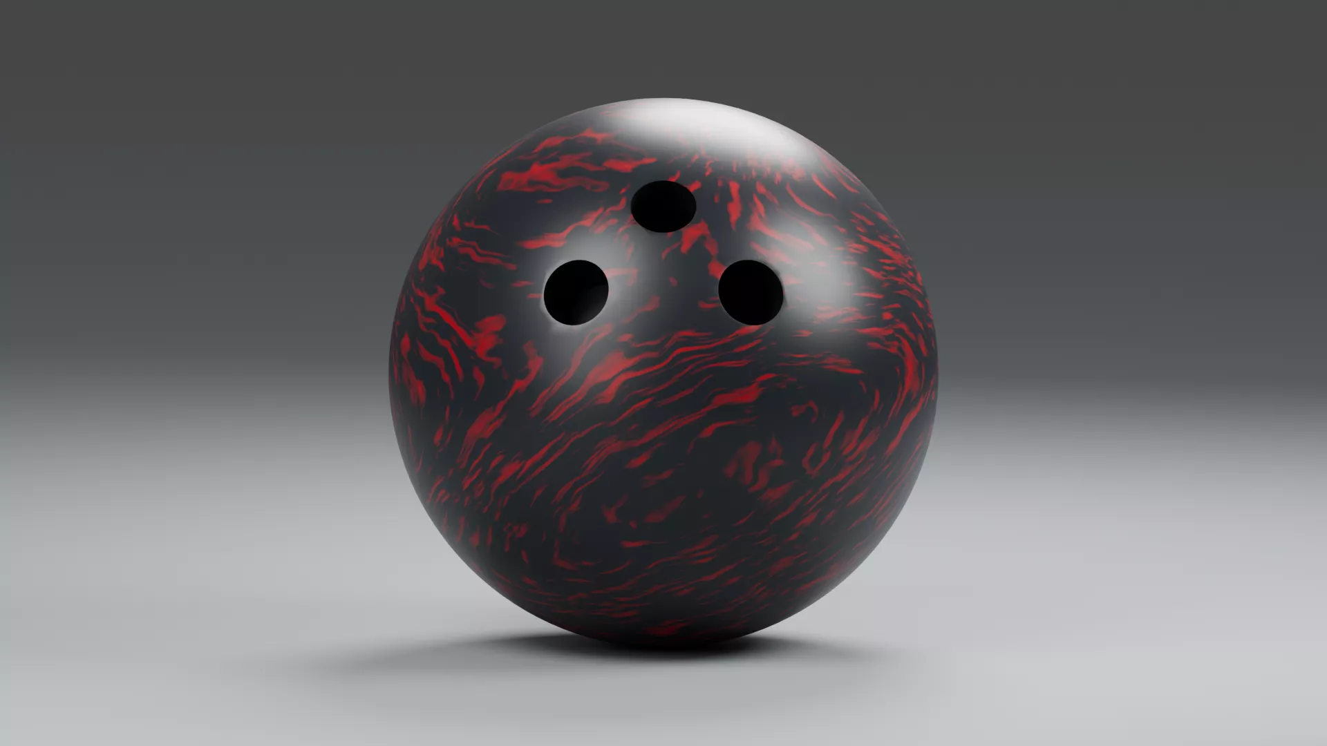 Black Bowling Ball with Red Marbling Low-poly 3D model