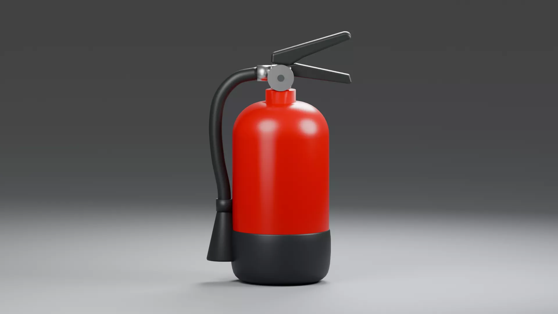 Rounded Fire Safety Cylinder with Black Foot Low-poly 3D model