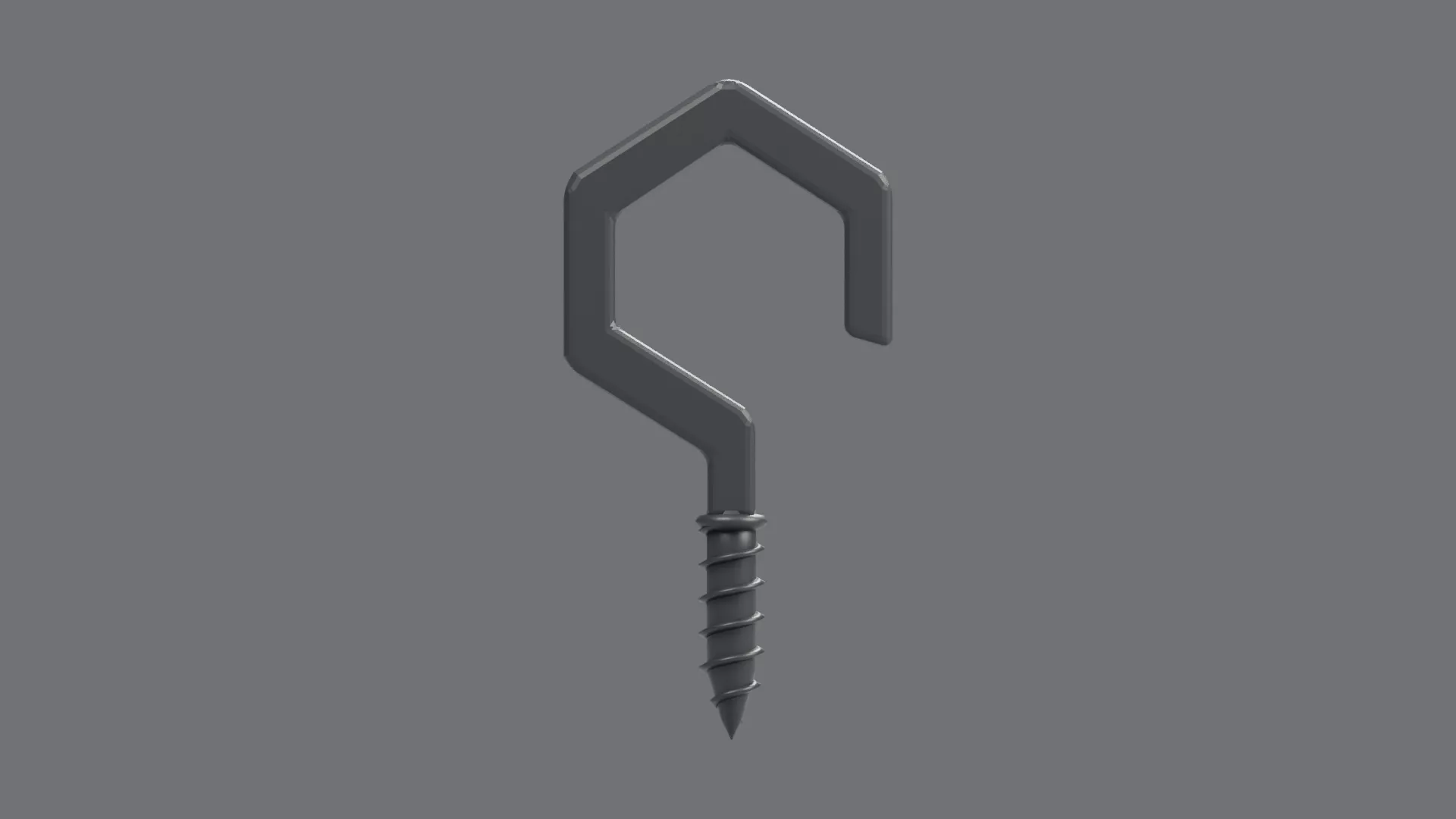 Angular Black Threaded Hanging Hook Low-poly 3D model