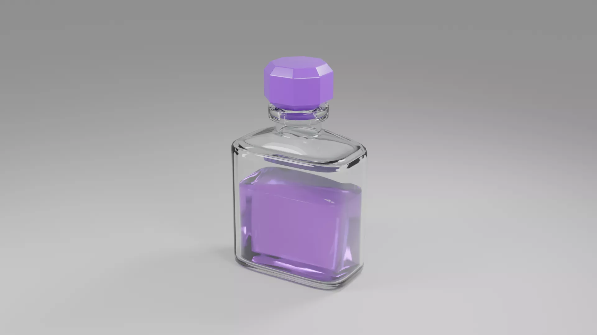 Square Purple Reagent Bottle Low-poly 3D model